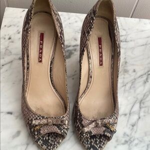 Prada Brown and Cream Espadrilles with Elegant Design